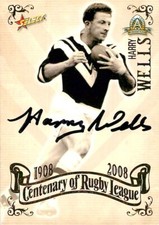 ✺Signed✺ 2008 WESTS MAGPIES NRL Card HARRY WELLS Centenary Balmain Tigers