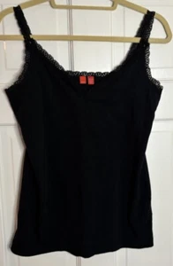 Esprit Black Tank Top Camisole Cami With Lace Overlay Size XL V-neck - Picture 1 of 5