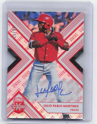 2018 Elite Extra Edition #128 Julio Pablo Martinez Status Red Die Cut Auto #/50 - Image 1 of 2