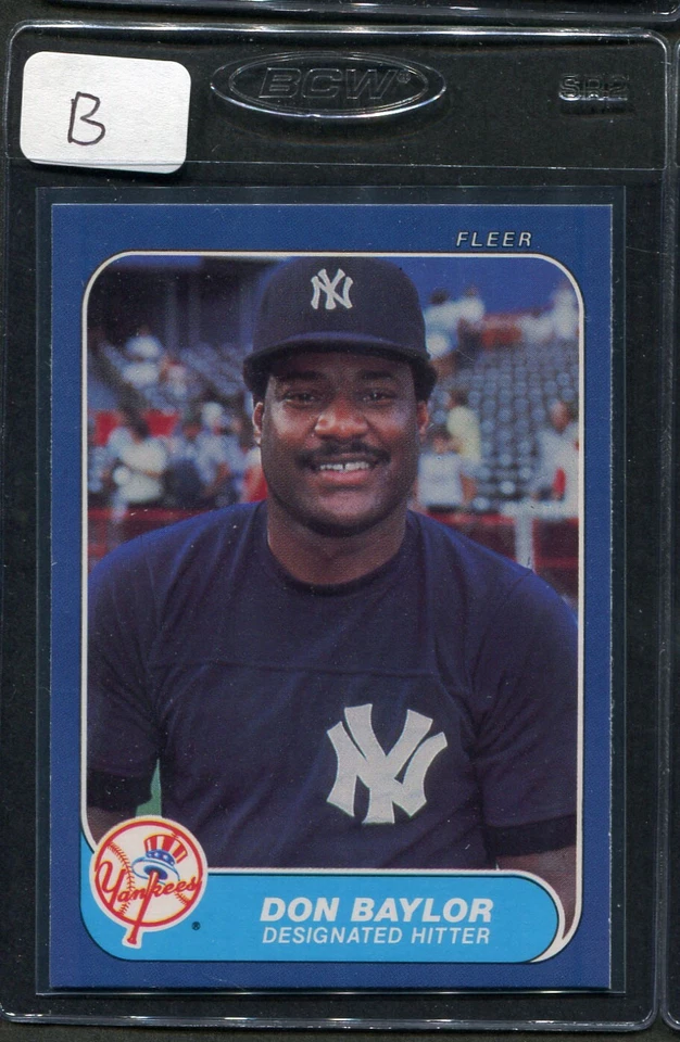 1986 Fleer Don Baylor #99 Yankees Mint (B) - Image 1 of 1