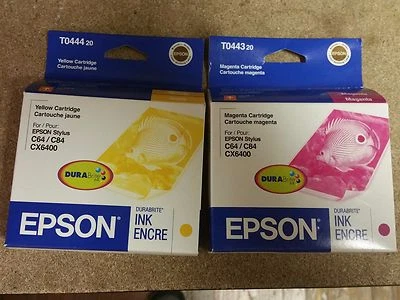 Epson T0443 T0444 Yelow & Magenta Genuine New 2005 - Image 1 of 2