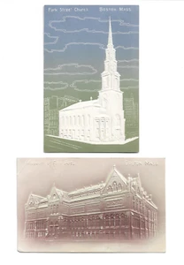 Park Street Church ~ Museum of Fine Arts ~ Boston, MA ~ Embossed Pre-1907 - Picture 1 of 1