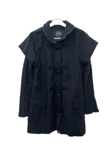 Jean Paul Gaultier Women's Wool Blend Coat Black Toggle Knit Collar(EU 44)L #Z16 - Picture 1 of 23
