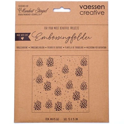 Mundart Stempel - Prägefolder 15 x15cm "Tannzapfen" - Bild 1 von 2