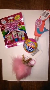 👑Lot 4~Girl's Gift Items~Jaru Blind Ball Toy~Lip Gloss~Clip-On Pom~Mermaid~4+ - Picture 1 of 8