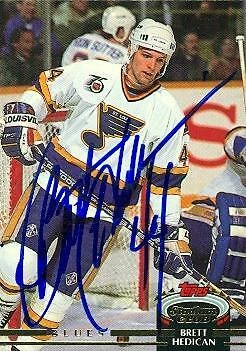 Bret Hedican autographed Hockey Card (St. Louis Blues) 1992 TSC #203 - Image 1 of 1