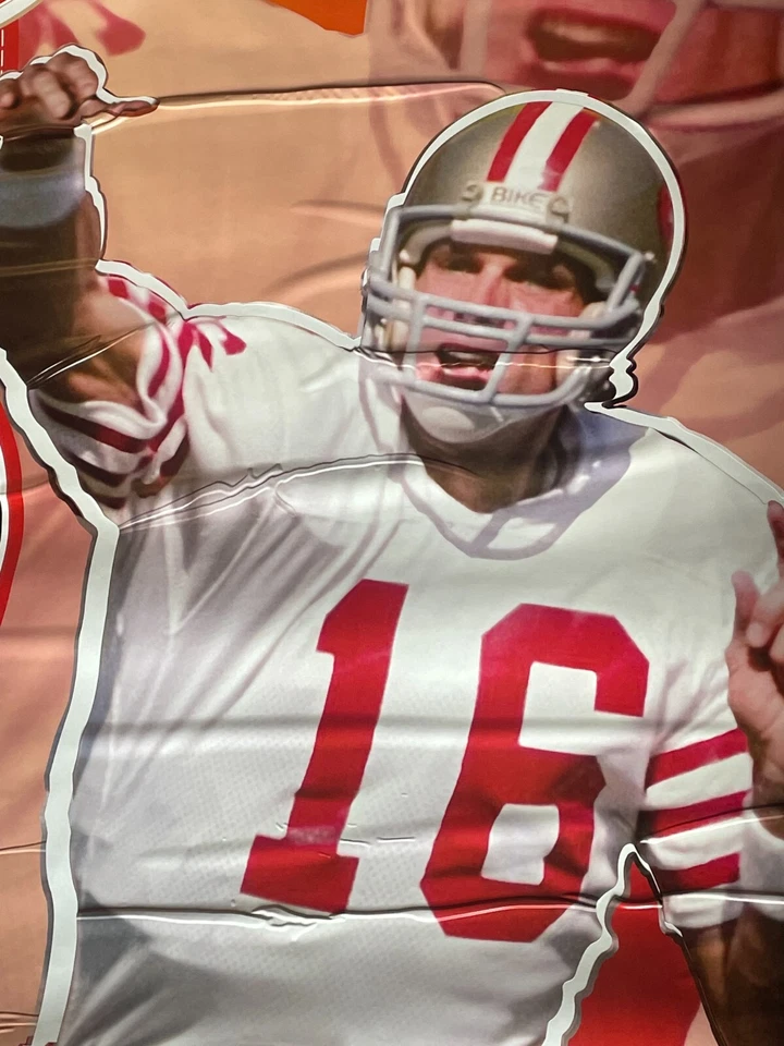 Joe Montana No16 San Francisco 49ers Fathead в коробке - белая футболка No13-10078 РЕДКАЯ - Изображение 1 из 4