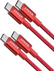 Anker 2-Pack USB C to USB C Cable 3.3ft 60W Type C Nylon PD Charging Cable Red