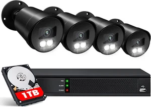 DICAFFE-8CH-1080P Home Wired 1TB HDD DVR IP66 Waterproof Security Camera System - Picture 1 of 6