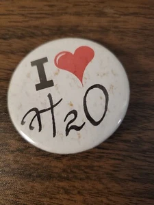 Vtg Hall And Oates Retro 80s Pinback Button Pin Band Rare  Concert I Love H2O - Picture 1 of 3