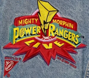 Mighty Morphin Power Rangers Denim Jacket Vintage 90s Jean Coat 1994 Unisex S SM - Picture 1 of 10