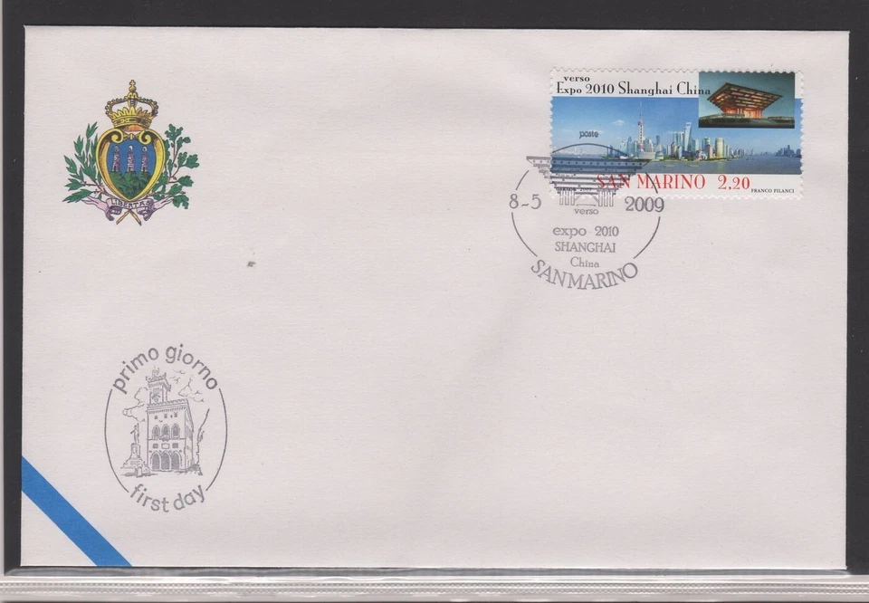 San Marino 2009 Sobre Del Primer Día Expo 2010 - Imagen 1 de 1