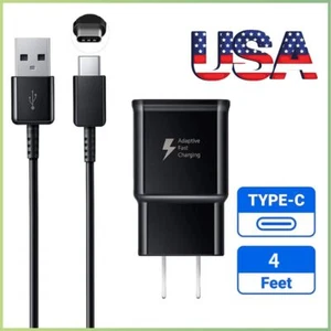 Fast Wall Charger Type C USB-C Cable For Samsung Galaxy S21 S20 S10 S9 S8 Note 8 - Picture 1 of 11