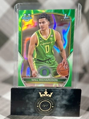 Will Richardson 2022-23 Bowman University Chrome Green Lava /99 #31 Oregon Ducks - Image 1 of 2