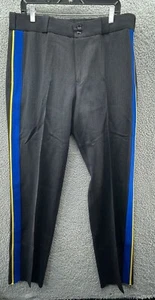 Park Coats Inc Uniform Pants Mens 38 Gray Wool Connecticut SP Blue Yellow Stripe - Picture 1 of 12
