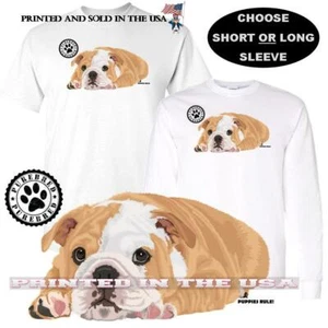 T-Shirt Welpen Regel Bulldogge Hunderasse reinrassig Logo Serie Grafik - Bild 1 von 4