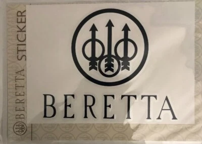 Beretta Logo White/Black High Visibility Die Cut Window Sticker 4 1/2” X 6” RARE - Image 1 of 4