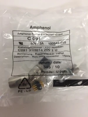 Amphenol 14 pin Circular DIN Connector P/N C091 31H014 200 2 - Image 1 of 2