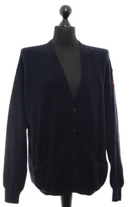 Les Copains Men's Cardigan Sweater XL 54 Blue Dark Blue Light V-Neck - Picture 1 of 4