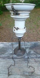 16.5" Antique Porcelain Inverted Arc Ceiling Gas Lamp Humphrey Street Electric - Picture 1 of 9