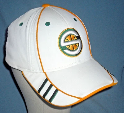 Vintage SEATTLE SUPERSONICS adidas Baseball Cap Golf Hat Stretch Fitted Sonics - Image 1 of 4