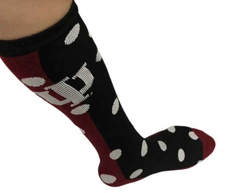 Indiana University Socks Hoosiers Black Red White Polka Dots NWOT Cover