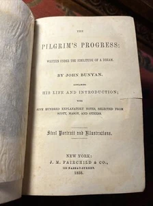 1856 The Pilgrim’s Progress By John Bunyan JM Fairchild & Co - Picture 1 of 18