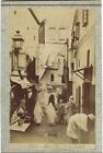 Une rue animée de la Haute Casbah - Alger circa 1880 CDV Algérie