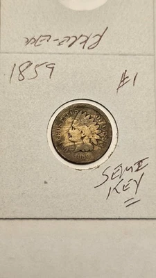  INDIAN HEAD penny 1859 NICE SMALL CENT 1859-P LOT #1  SEMI-KEY DATE - Image 1 of 3