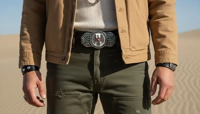 Lafd Los Angeles County Fuoco Divisione Fondato 1888 Argento Belt Fibbia Biker - Immagine 1 di 4