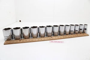 Snap-0n TWM12-TWM24 12mm-4mm 6 Point Metric Chrome Shallow Socket Set USA - Picture 1 of 21