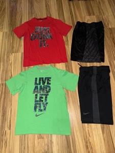 Nike Boys Outfits Sets Y2K Dri-fit Size Small 8 Longer Length Shorts Lot - Picture 1 of 9