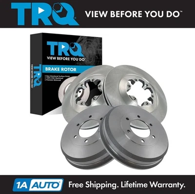Комплект передних и задних тормозных дисков TRQ подходит для Chevrolet Colorado GMC Canyon 2009-2012 годов выпуска - Изображение 1 из 4