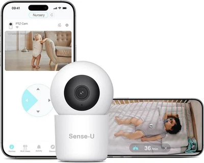 Sense-U Baby Monitor Camera AI 2K PTZ with Breathing Monitoring No Monthly Fee - Image 1 of 4