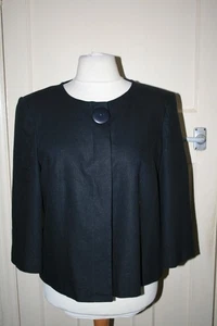 SIZE 20 M&CO NAVY LINEN BLEND JACKET WITH 3/4 SLEEVES - Imagen 1 de 6
