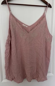 2X Maurice's Embroidered Tank Top Shirt Sleeveless Dusty Rose Pink Women’s - Picture 1 of 8