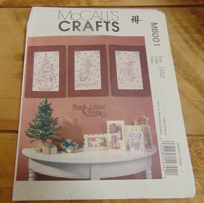 McCalls Christmas Redwork Mini Quilts 13 x 19 Wall Hangings Pattern Uncut #6001 - Image 1 of 4