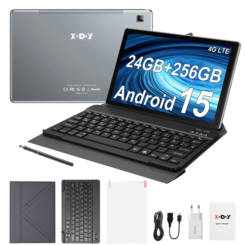 2025 Neu Tablet 24GB RAM 256GB ROM Android 15 8-Core 8000mAh 1920*1200 4G LTE PC - Bild 1 von 4