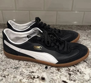 Puma Super Liga Og Retro 356999-09 Black White Leather Sneaker Mens Shoes 12 - Picture 1 of 7