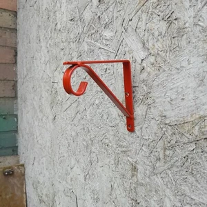 4x Metal Shelf Support Brackets in RED. New / Handmade 4" x 13mm Width. Ornate - Picture 1 of 1