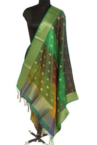 Mulit-Color Banarasi Dupatta Indian Art Silk Woven Zari Brocade Long Scarves - Picture 1 of 7