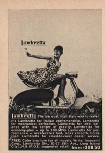 1961 Lambretta Motor Scooter: Italian Craftsmanship Vintage Print Ad - Picture 1 of 1