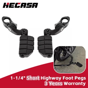 Reposapiés Highway para Harley Touring Road Street Glide barras negras de 1,25" - Imagen 1 de 17