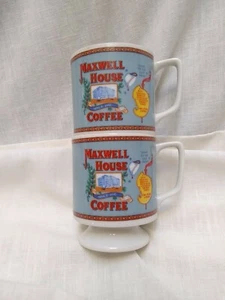 Vintage 1970er Maxwell House Kaffeetassen 3,5" Tassen Standfuß Made Japan - Bild 1 von 5