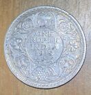 1918 Indian One Rupee British India Silver Coin George V