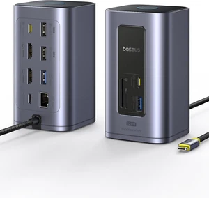 Baseus Docking Station USB-C, Nomos Air 12 in 1, Dockingstation 2 Monitore, 2 * - Picture 1 of 11