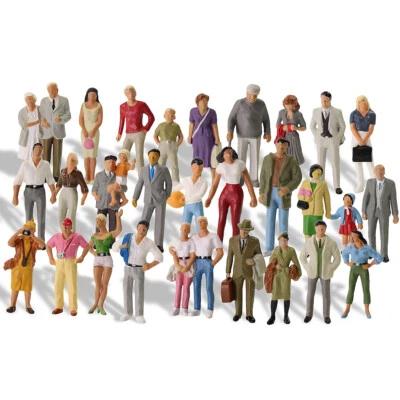30pcs Model Trains O Scale Painted Figures 1:43 Scale Standing People P4310 - Image 1 of 4