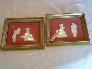 Pair: SUNGOTT ART NY Framed English Couples Wall Art/Convex Glass - Picture 1 of 6
