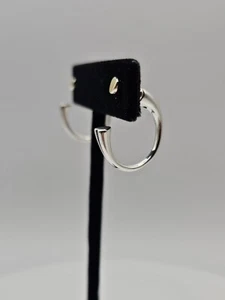 New Authentic PANDORA Hoop Earrings Two Hearts Sterling Silver - Picture 1 of 4