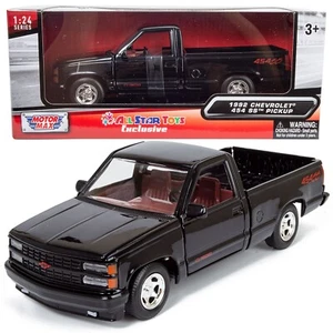 1992 Chevy 454SS Pickup 1:24 Scale diecast BLACK w/ Red Interior Motormax 73203 - Bild 1 von 10